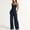Blue, variant on Women's Clothing, Seamless Pants with Wide Shoulder Straps, with Wrinkles On The Back, High Waistline Seamless Pants, Summer Seamless Pants with Wide Shoulder Straps, Loose and Wide Legs.
