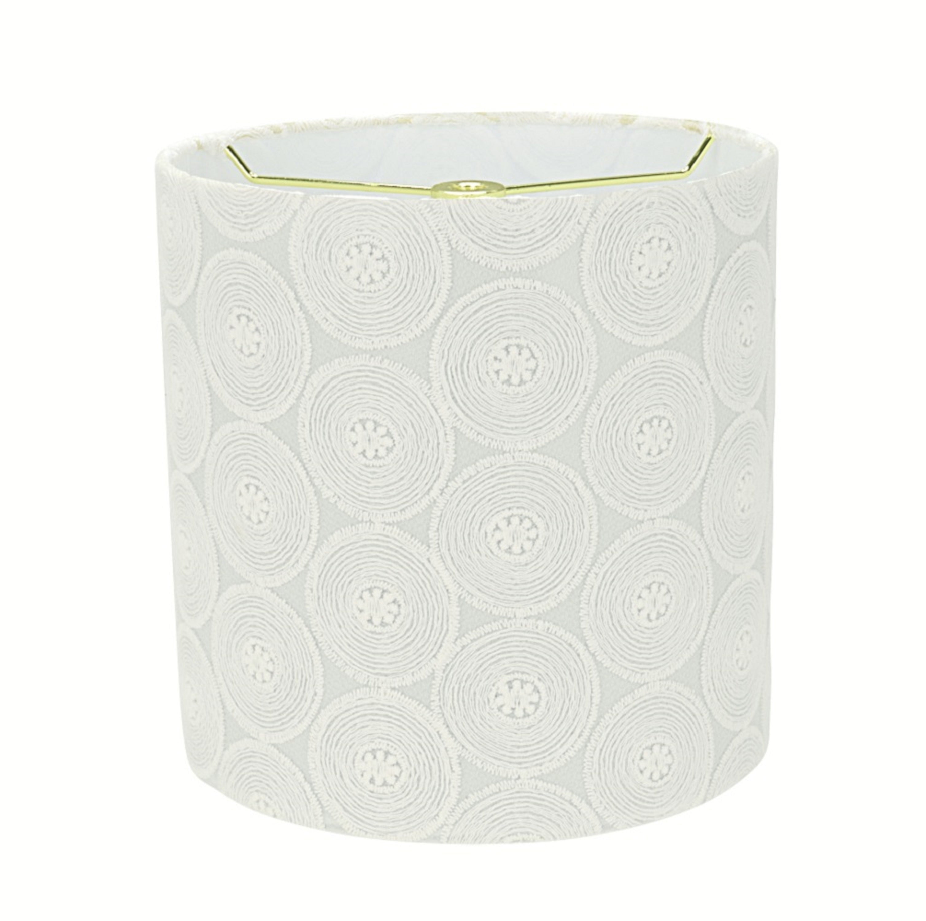 Aspen Creative 31064 Transitional Drum (Cylinder) Shaped Spider Construction Lamp Shade in White, 8" wide (8" x 8" x 8")
