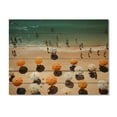 thumbnail image 3 of Designart "Umbrella Aerial Beach View III" Nautical & Beach Print on Natural Pine Wood, 3 of 5
