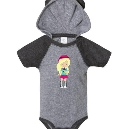 

Inktastic Rock Girl Blonde Hair Band Singer Microphone Gift Baby Girl Bodysuit