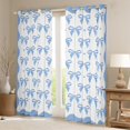 thumbnail image 2 of Manfei Girly Blue Bow-tie Curtains Pack of 2 (42x84 Each), Princess Bowknot Curtains Blackout, Cartoon Love Heart Print Bedroom Curtains, Window Curtains Bedroom Decor, 2 of 6