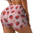 thumbnail image 2 of Wukai Strawberries Print Pack Biker Shorts for Women Yoga Workout Gym Running Scrunch Active Shorts-Large, 2 of 8