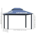 thumbnail image 3 of Outsunny Pavillon à Toit Rigide 10 Pieds x 12 Pieds avec Auvent, Double Toit en Polycarbonate, Cadre en Aluminium, Pavillon Permanent pour l'Extérieur avec Moustiquaire et Rideaux pour Jardin, Cour Arrière, 3 of 9