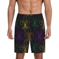 thumbnail image 1 of Balery Mardi Gras Carnival Pantalones cortos de pijama de punto de algodón para hombre con cinturilla y bolsillos-Medium, 1 of 6