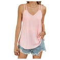 thumbnail image 2 of XFLWAM Summer Tank Tops for Women Spaghetti Strap V Neck Eyelet Camisoles Casual Loose Fit Sleeveless Flowy Cami Shirts, 2 of 8