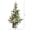 thumbnail image 2 of Nearly Natural 2' Green Flocked Christmas Artificial Tree Prelit 30 LED Lights, 2 of 5