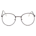 thumbnail image 5 of Mens Womens Retro Metal Frame Glasses Large Full Frame Flat Mirror Eyewear Zero Degree Trendy Fashionable Eyeglasses, 5 of 10