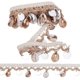 thumbnail image 1 of Adorno de flecos de conchas, adorno de borlas de lentejuelas, borde de encaje de conchas de 4 cm de ancho, cinta étnica para manualidades, adorno de tela para costura, adorno de trenza boho, 1 of 9
