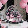 thumbnail image 3 of Partheme Pink Gothic Decor Halloween Decorations, 2D Acrylic Witch Moon Stand, Vintage Halloween Decorations Indoor, Spooky Home Decor & Tabletop Halloween Witch Decor Figurine, D, 3 of 4