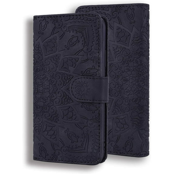 Wallet Case for iPhone 12 Mini,PU Leather Shockproof Protective Case,iPhone 12 Mini Flip Phone Shell, Magnetic Kickstand Cover Compatible with iPhone 12 Mini,Black