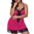 thumbnail image 6 of QSAWXQZ Women's Plus Lace Lingerie V Neck Sleeveless Mini Slip Dress Tassel Chemise for Lounge 3XL, 6 of 9