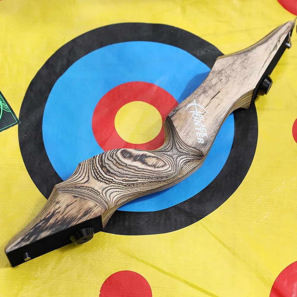 BLACK HUNTER Recurve Bow 20-60lbs Bamboo Core Limbs Wooden Riser Hunting Target