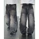 thumbnail image 2 of Nuevos pantalones oscuros góticos Punk de calle alta Y2K Harajuku Retro lavados desgastados pantalones vaqueros holgados hombres moda urbana pantalones de pierna recta, 2 of 3