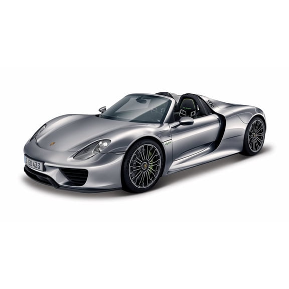 Porsche 918 Spyder, Metallic Gray - Bburago 21076 - 1/24 Scale Diecast Model Toy Car