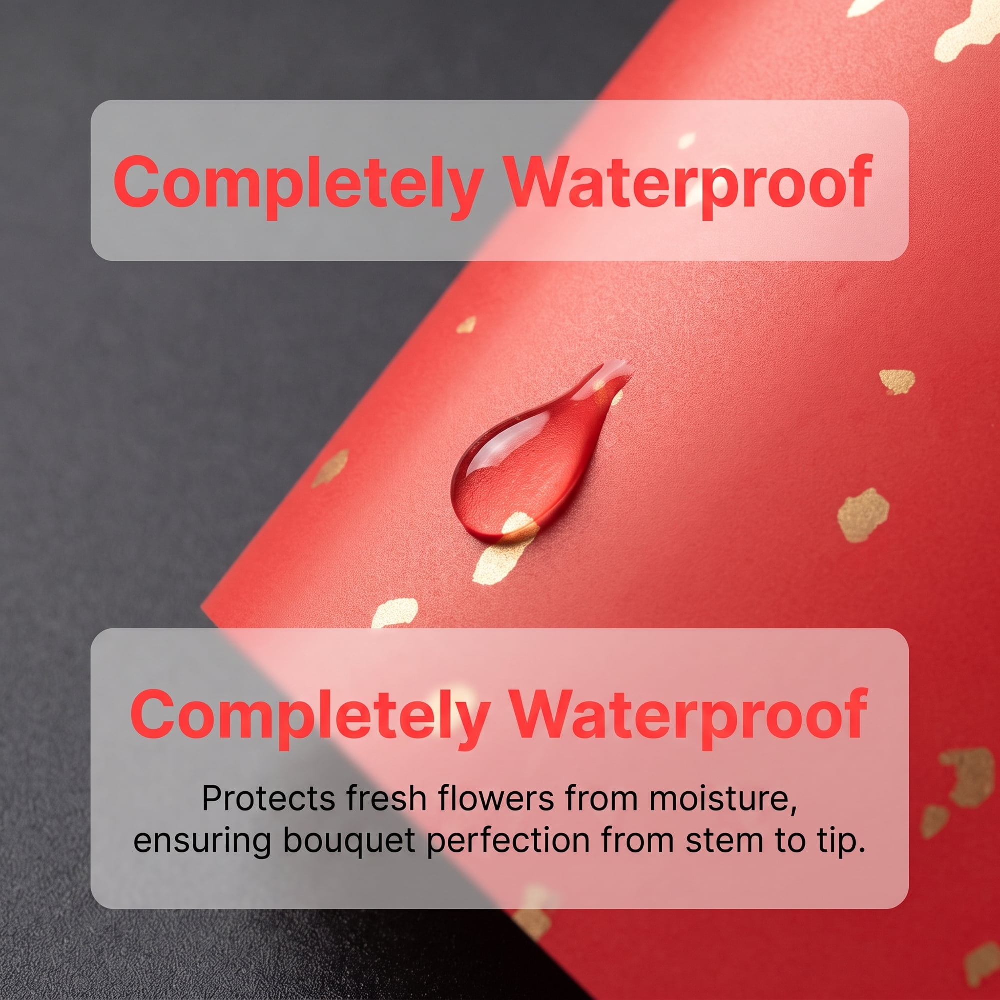 Unique Bargains Flecked Gift Wrap Paper for Floral Arrangements Red 22.4"x 22.4"