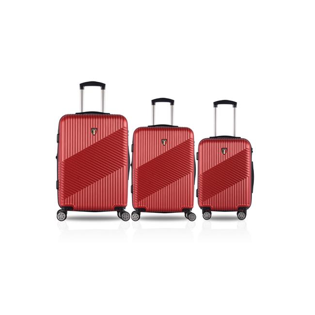 TUCCI T026903PCBGD Guida T0269 ABS Luggage Set, Burgundy 3 Piece