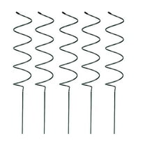 HengDidi 10 Pack Metal Garden Plant Support Stakes - 5 Straight & 5 Spiral Poles for Climbing Vegetables Tomato Plants Greenhouse Gardening 40cm Height