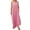 Z-Pink624, variant on JIAYUE Women's Dress Ankle-Length Casual Round Neck Summer Sleeveless Adjustable Straps Buttons Long With Pocket Stylish Female Dresses