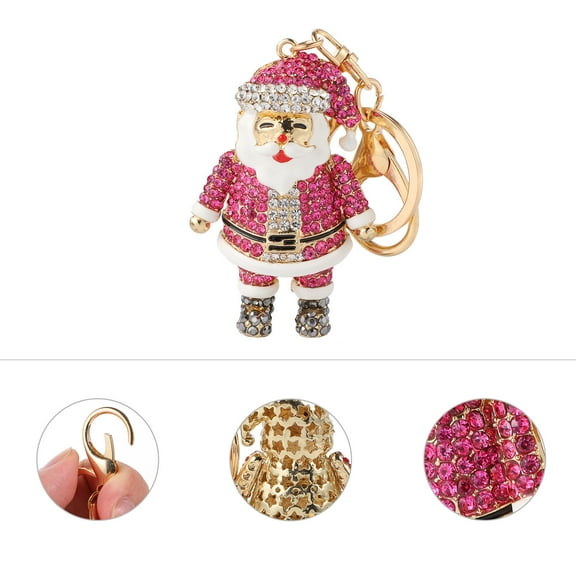 HOOWIFFY Bag Charms Pendant In Rosy Color With Santa Claus Shape For Men And Women 1Pc