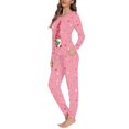 thumbnail image 2 of FKELYI 2 Pieces Christmas Santa Women Pjs Set Size 6XL Leisure Pink Long Sleeve Pajamas for Girls Breathable Pajamas for Ladies Night, 2 of 5
