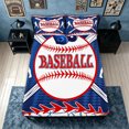 thumbnail image 4 of meiyoeat Vintage Baseball Sport Bed Sheets for Boys, Cartoon Ball Bat Full Size Sheets, Blue Red, 4-Piece, 1 Flat Sheet, 1 Fitted Sheet and 2 Pillowcases, 4 of 5