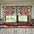 thumbnail image 3 of Yayeee Kitchen Curtains Tier Set of 2 Light Filtering 57"x24" Over Sink Window Panels, Colorful Floral Pattern, 3 of 7