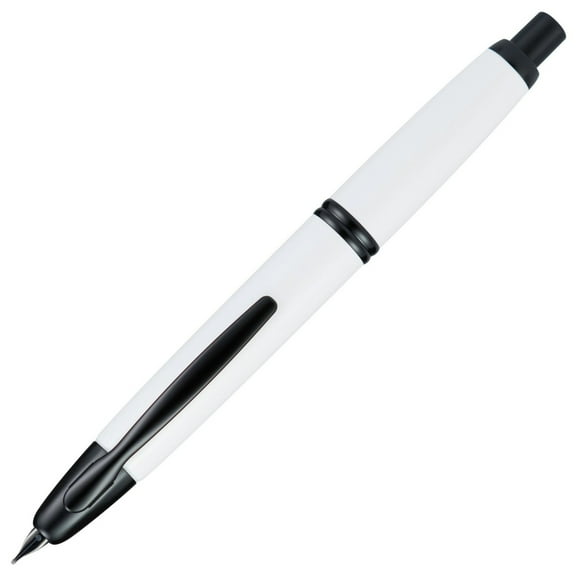 Pilot Vanishing Point WhiteMatte Black Fountain Pen - Stub