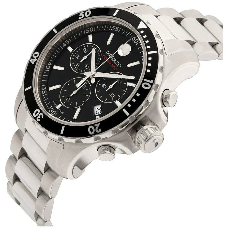 Movado Series 800 Chronograph 42mm Black Dial Silver Tone Men's Watch  2600142