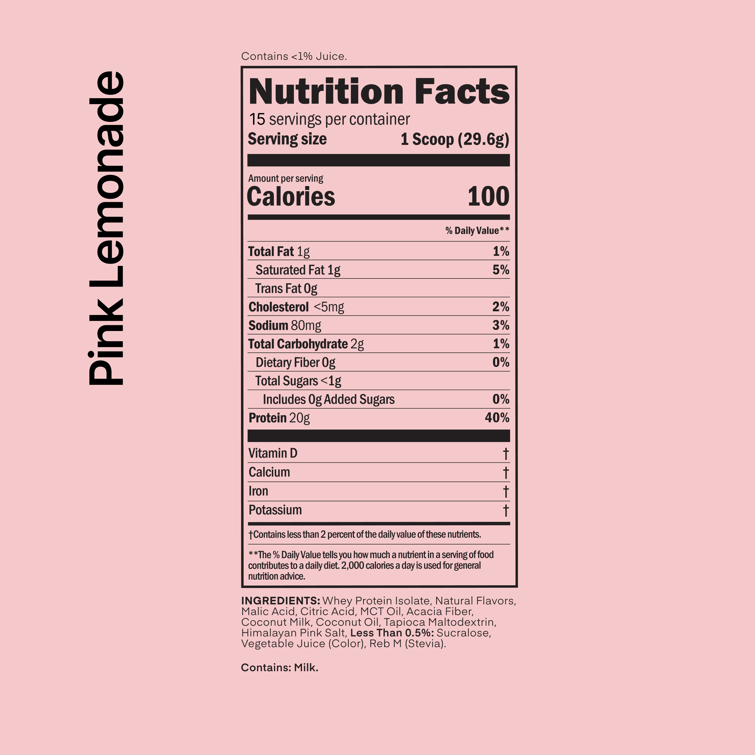 OATH Nutrition Clear Protein Pink Lemonade 15 Servings