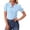 C743 Blue, variant on Gbsyewxs Womens Tops V Neck Puff Sleeve Solid Color Slim Button Summer T Shirts For Women Brick Red