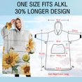 thumbnail image 4 of Oversized Wearable Blanket Hoodie,White Sunflower Bee Butterfly Pattern Sherpa Blanket Hoodie with Super Pockets,Super Warm Fuzzy Pullover for Women & Men, 4 of 6