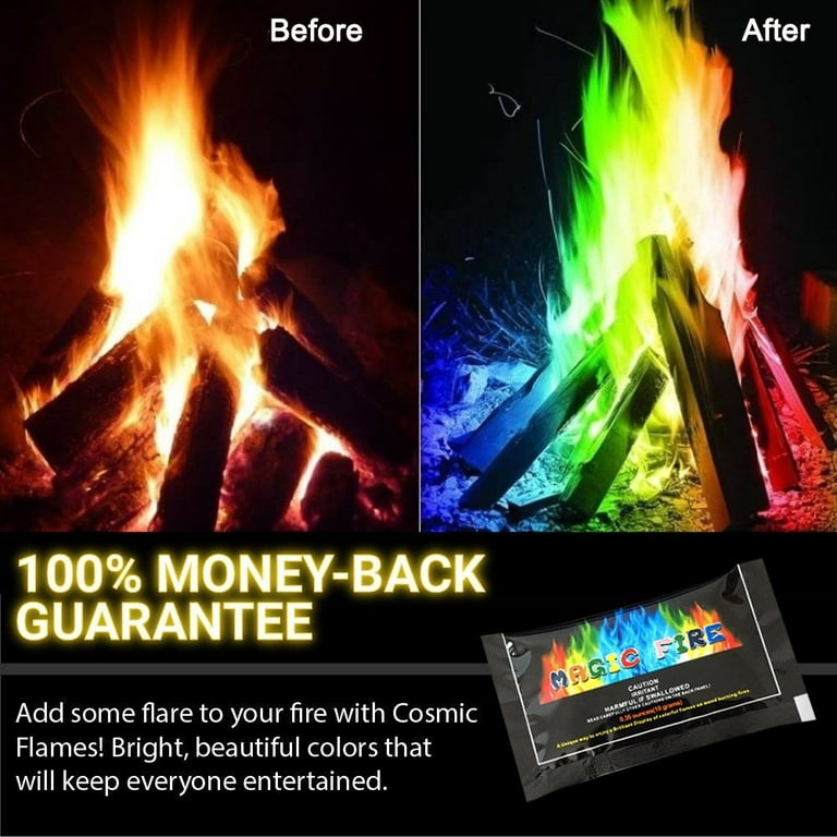 Dengmore 10 Pack Magical Flames Fire Color Changing Packets Fire Pit,  Campfires, Outdoor Fireplaces Flame Powder Color Fire Camping Accessories  for