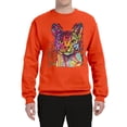 thumbnail image 2 of Wild Bobby Dean Russo Colorful Cat Abyssinian Cat Lover Unisex Crewneck Graphic Sweatshirt, Orange, 3X-Large, 2 of 5
