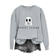 thumbnail image 7 of Makaor Sweatshirt Women Halloween Crew Neck Tops Fleece Long Sleeve Pullover Graphic Casual Fall Clothes Gray XL, 7 of 7
