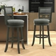 thumbnail image 4 of Costway 30.5" Upholstered Bar Stool Set of 1 with Wooden Frame Swivel Seat Footrest for Pub, 4 of 8