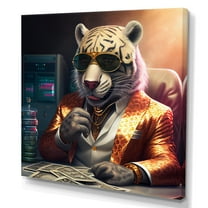 Designart Stylish Tiger Gambling II Canvas Wall Art