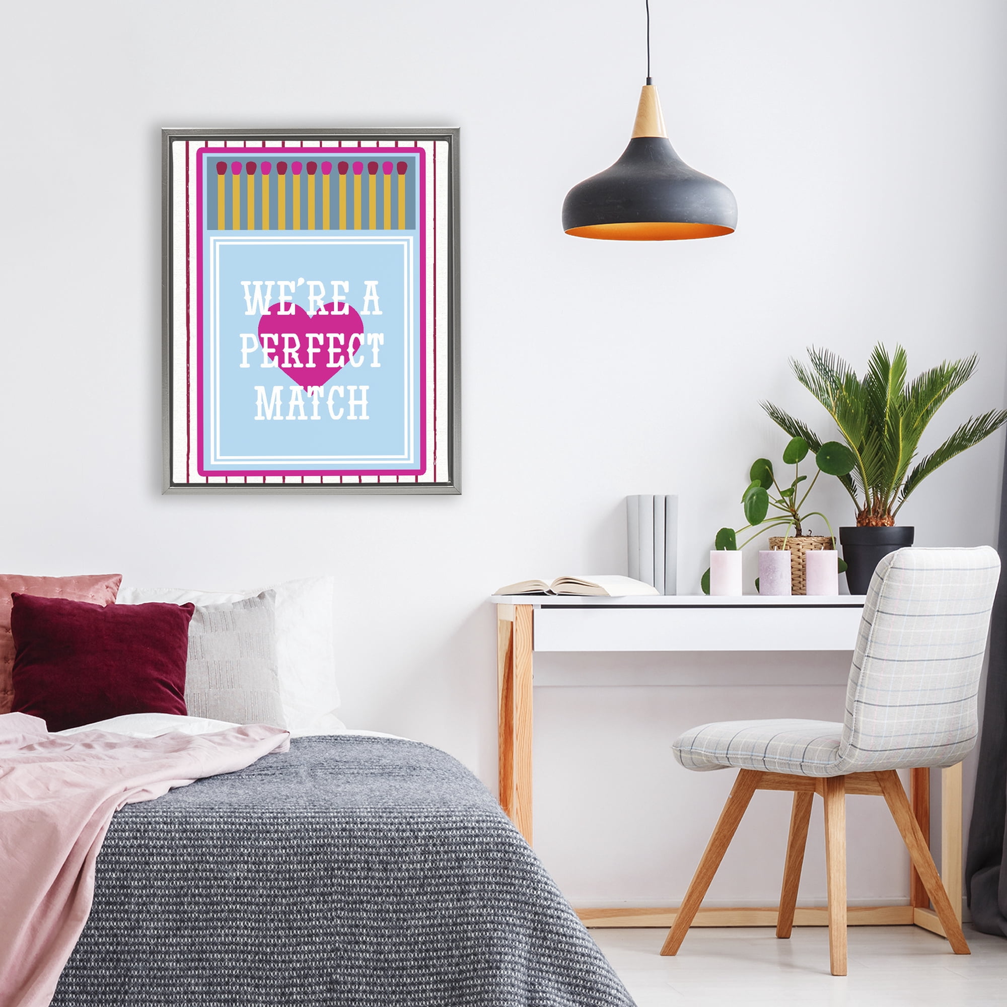 Stupell Industries We're A Perfect Match Gray Framed Floater Canvas Wall Art, design by Lil' Rue