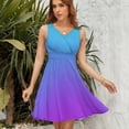 thumbnail image 7 of Blue Purple Gradient Dress Fashion Beach Long Dresses Female Party Printed Sundress, 7 of 7