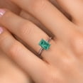 thumbnail image 4 of Gem Stone King 14K White Gold Green Malachite Solitaire Engagement Ring for Women | 5.00 Cttw | Emerald Cut 10X8MM | Gemstone Birthstone | Size 8, 4 of 6
