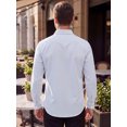 thumbnail image 3 of INSPIRE CHIC Men's Back to School Pinstripe Shirt Long Sleeve Button Down Casual Dress Shirts M White, 3 of 5