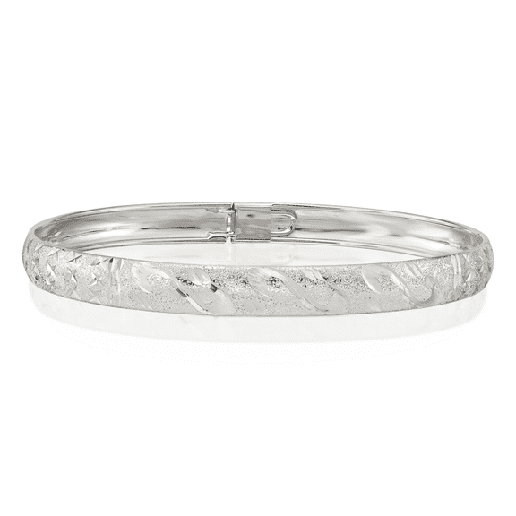 925 sterling silver 6.5mm flexible bangle bracelet