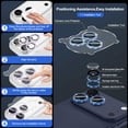 thumbnail image 6 of CASEFIV for iPhone 17 Pro,iPhone 17 Pro Max Camera Lens Protector,Individual Metal Ring Tempered Glass Lens Cover, [Strong Adsorption] Scratch Resistant-Thin HD Clear Lens Cover,1 Set-Blue Sparkly, 6 of 6