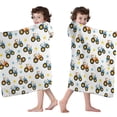 thumbnail image 4 of Cartoon Tractors Stars White Pattern Hooded Bath Towel，60"x35" for Ages 3 To 12 Kids, Quick Dry Lightweight Soft Microfiber Hood Beach Towel Cover Up for Kids, 4 of 7