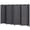 Charcoal Gray, variant on 8-Panel Folding Room Divider, Beige Woven Polypropylene with Pine Wood Frame, Elegant Arched Top Privacy Screen for Home Office, No Assembly Required