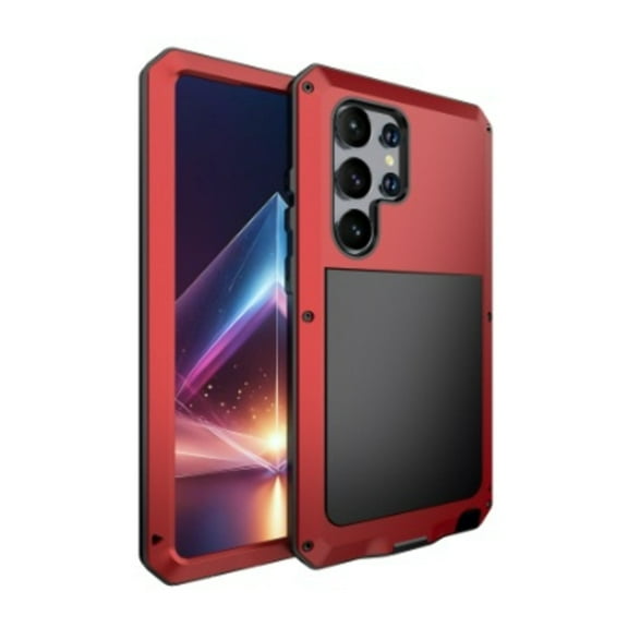 Gorilla Aluminum Metal Samsung Galaxy S23 Ultra Case (Red) Heavy Duty Military Grade Shockproof and Scratch Resistant Protection, Rugged Outdoor Travel