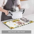 thumbnail image 4 of Farmhouse Pig Yellow Sunflower Placemats Set of 6,Wipeable Washable Table Mats for Dining Tables, Black White Plaid Place Mats for Kitchen Event Party Tabletop Decor, 4 of 9
