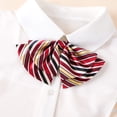 thumbnail image 4 of Bow Tie Striped Color-Blocked Double-Layer Neck Tie Banks Flight Attendants Business Attire Uniforms Pre-tied Bow Tie-D, 4 of 8