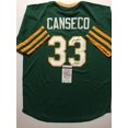 Autographed/Signed Jose Canseco Juiced Oakland Athletics A's Green