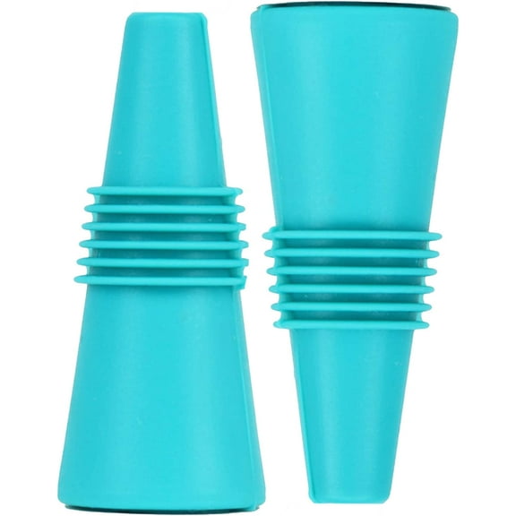 Servette Home Blue Silicone Reusable Wine Stopper - Set of 2