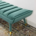 thumbnail image 6 of Modway Guess Channel Tufted Performance Velvet Accent Bench in Teal, 6 of 7